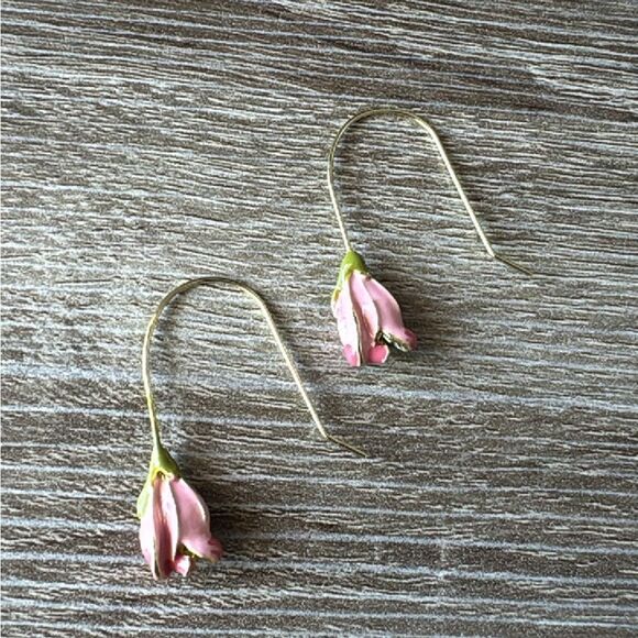 Bohemian flower drop earrings A702 - Picture 3 of 5